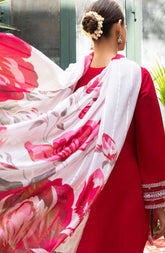3-PC Stitched Embroidered Cotton Lawn By Casual Lite | Outfit-07 Pretty Pink